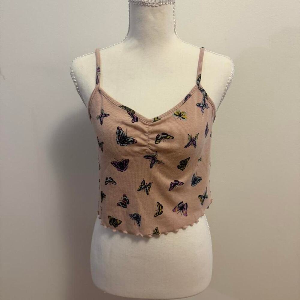 Abound y2k pink butterfly crop